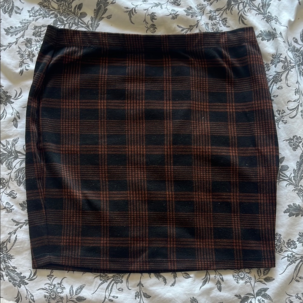 Plaid Black and Brown Women's Skirt